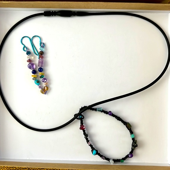 Real STONES necklace w Lápiz purple pendant gorgeous - Picture 8 of 8